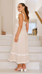 Raelynn Mid Dress - Beige/White