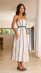 Damonica Maxi Dress - Sand / Black