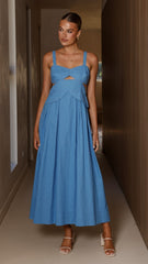 Harleigh Midi Dress - Blue