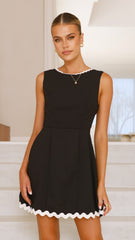 Aceline Mini Dress - Black/White