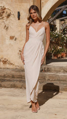 Charlotte Draped Maxi Dress - Ivory