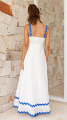 Daleyza Maxi Dress - White / Blue