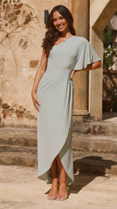Emma One Sleeve Maxi Dress - Sage
