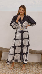 Cheyenne Long Sleeve Maxi Dress - Black
