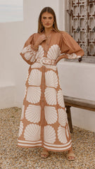 Cheyenne Long Sleeve Maxi Dress - Siena
