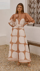 Cheyenne Long Sleeve Maxi Dress - Siena