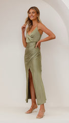 Elsa Midi Dress - Olive