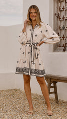 Delainey Mini Dress - Beige/Black