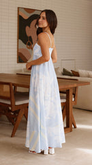 Kaethe Maxi Dress - Blue/Yellow