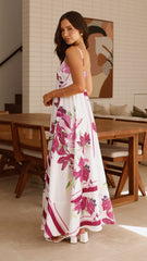 Kaethe Maxi Dress - White/Pink