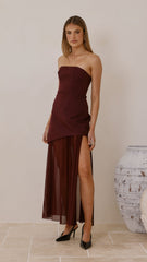 Fenella Asymmetrical Maxi Dress - Plum