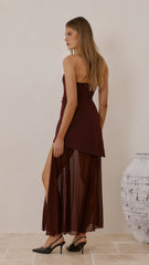Fenella Asymmetrical Maxi Dress - Plum