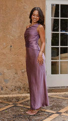 Auria Off Shoulder Maxi Dress - Plum