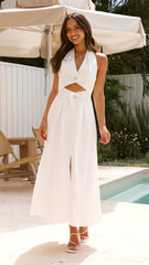 Wesley Halter Neck Maxi Dress - White