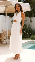 Wesley Halter Neck Maxi Dress - White