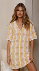 Izzi Knit Mini Dress - Sunset