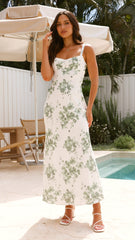 Margo Midi Dress - Green Floral