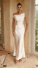 Auria Off Shoulder Maxi Dress - Champagne