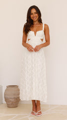 Jenny Side Cut Midi Dress - Cream