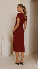 Valier Midi Dress - Wine