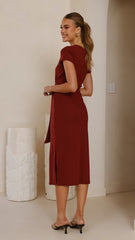 Valier Midi Dress - Wine
