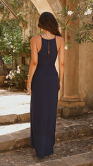 Genevieve Boat Neck Maxi Dress - Navy