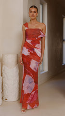 Gardenia Maxi Dress - Red/ Pink Floral