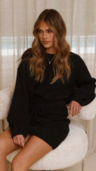 Feya Knit Mini Dress - Black