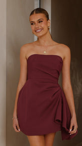 Hanae Mini Dress - Wine