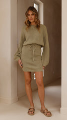 Feya Knit Mini Dress - Olive