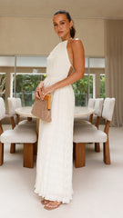 Melanie Halter Neck Maxi Dress - Cream