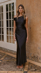 Auria Off Shoulder Maxi Dress - Black
