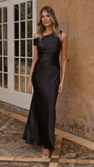 Auria Off Shoulder Maxi Dress - Black