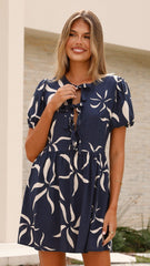 Vida Tie up Mini Dress - Ayana Print