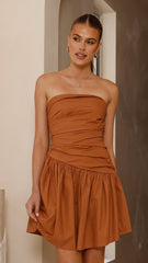 Selena Mini Dress - Chocolate