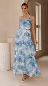 Alice Maxi Dress - Blue Floral