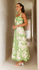 Mandy Maxi Dress - Sage / Cream