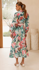 Aida Long Sleeve Maxi Dress - Spritz Pink