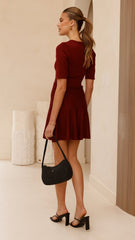 Jasmyn Mini Dress - Burgundy