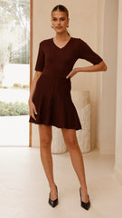 Jasmyn Mini Dress - Chocolate