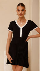 Kaylee Pleat Dress - Black