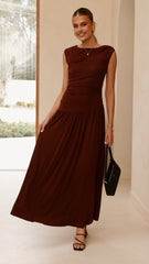 Fallon Maxi Dress - Brown
