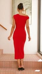 Lilah Midi Dress - Red