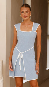 Bowie Knit Mini Dress - Blue
