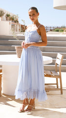 Halo Maxi Dress - Blue / White