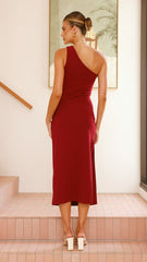 Alaina Midi Dress - Wine