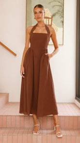 Caden Maxi Dress - Chocolate