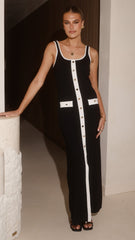 Rhi Maxi Dress - Black/White