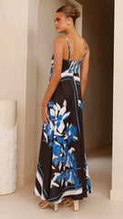 Kaethe Maxi Dress - Black/Blue