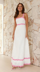 Daleyza Maxi Dress - White / Pink
